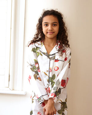 'Bed Of Roses' - White Kids Pyjamas