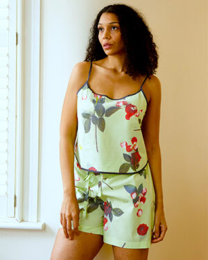 'Bed Of Roses' - Mint Camisole & Shorts