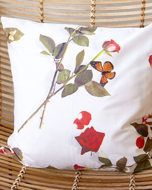 'Bed Of Roses' - White Cushion