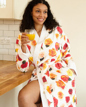 'Summer Rose' - White Dressing Gown