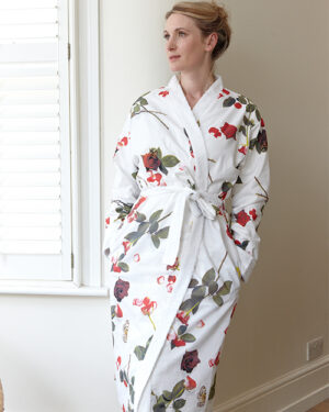 'Bed Of Roses' - White Dressing Gown