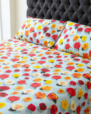 'Summer Roses' - Blue Duvet