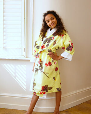 'Bed Of Roses' - Yellow Kids Dressing Gown