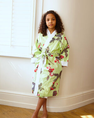 'Bed Of Roses' - Mint Green Kids Dressing Gown