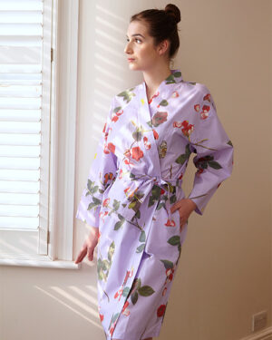 'Bed Of Roses' - Lilac kimono