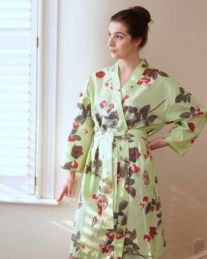 'Bed Of Roses' - Mint Green Kimono