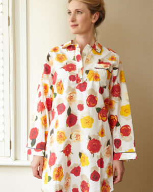 'Summer Roses' - White NightShirt