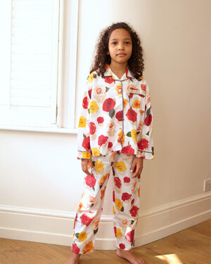 'Summer Rose' - White Kids Pyjamas